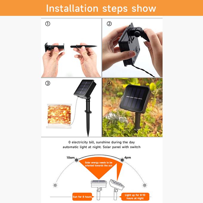 12 M Solar Lamp Outdoor Waterproof Fairy Lamp-Multicolour