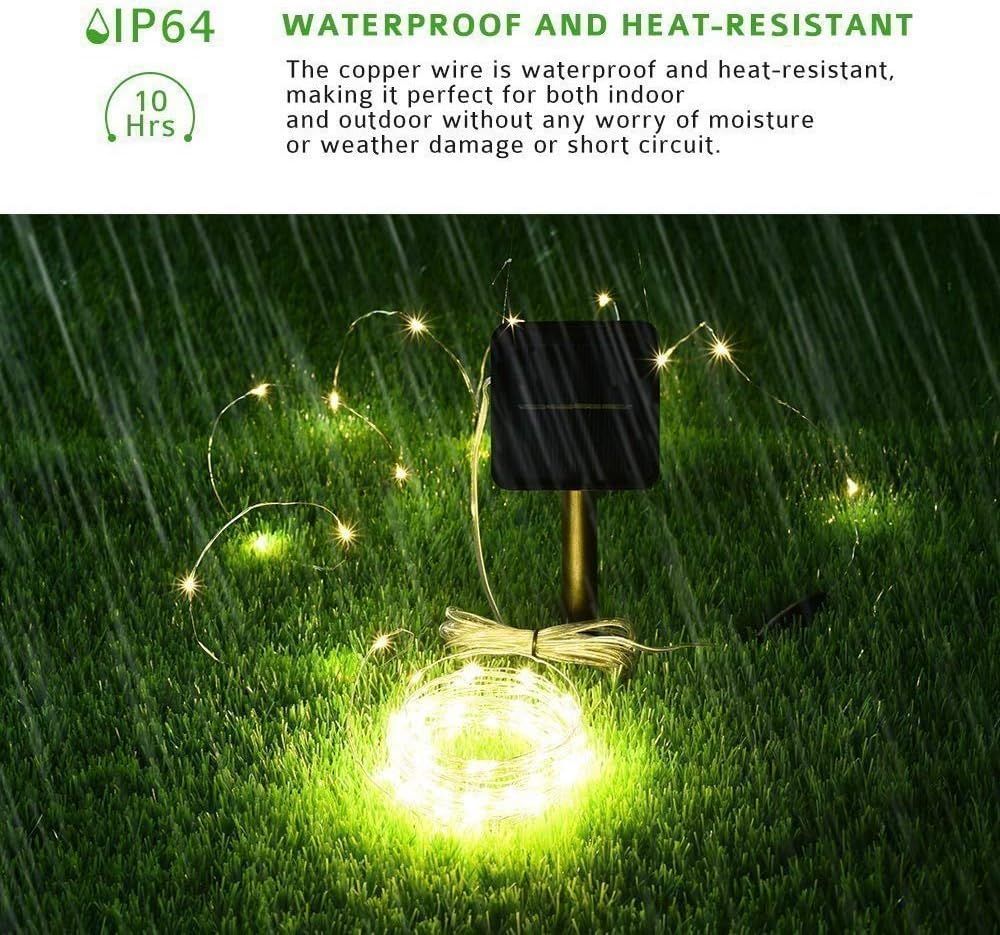 12 Meters Solar Lamp String Outdoor Waterproof Fairy Lamp