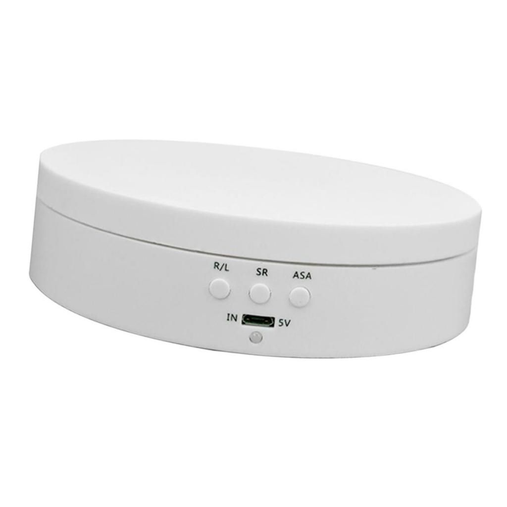 360° Rotating Display Stand Base Rotary Turntable Mirrored Top  White