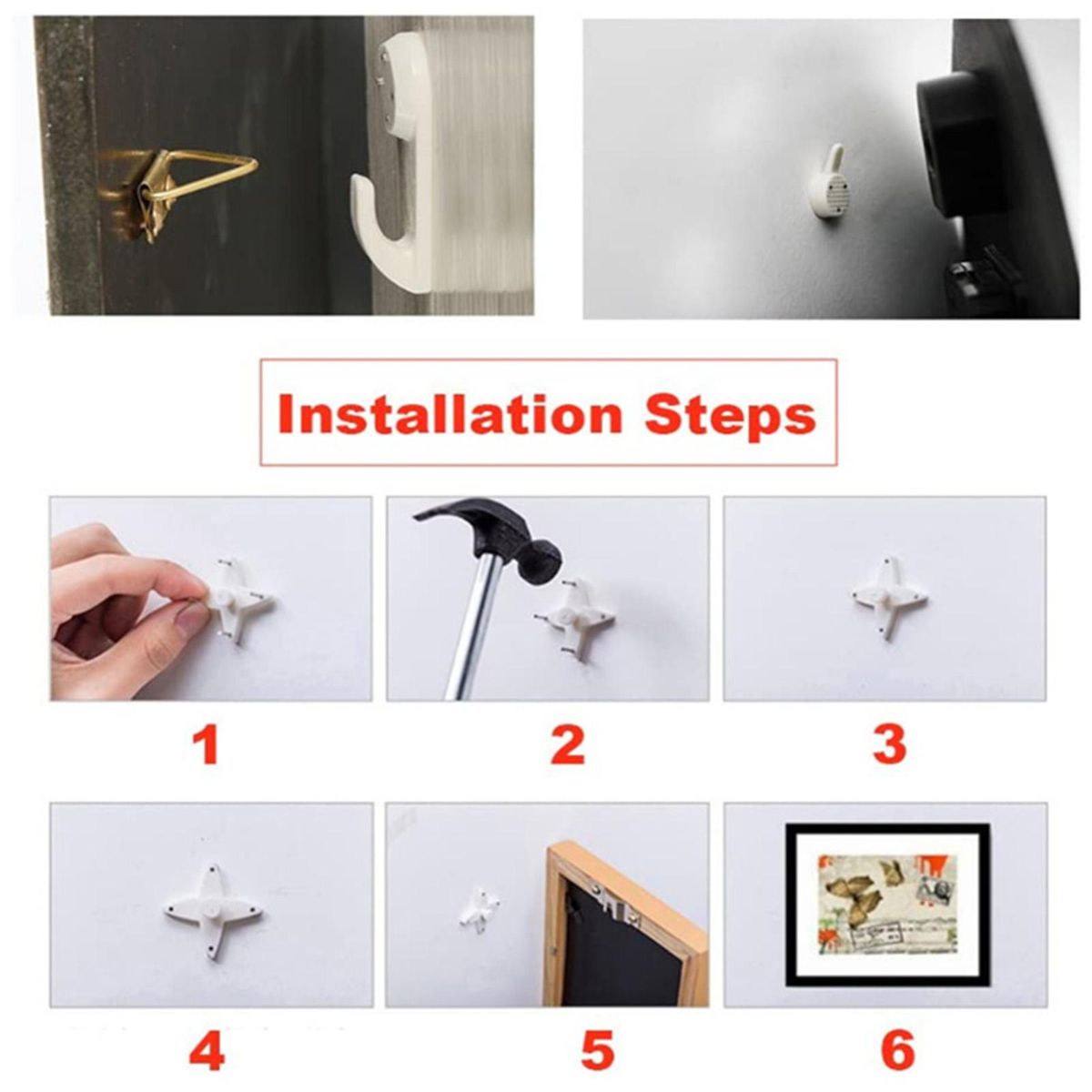 40Pcs Invisible Nail Screws Wall Hooks No Trace Picture Hangers Traceless Multi-function Art Painting Frame Hanger