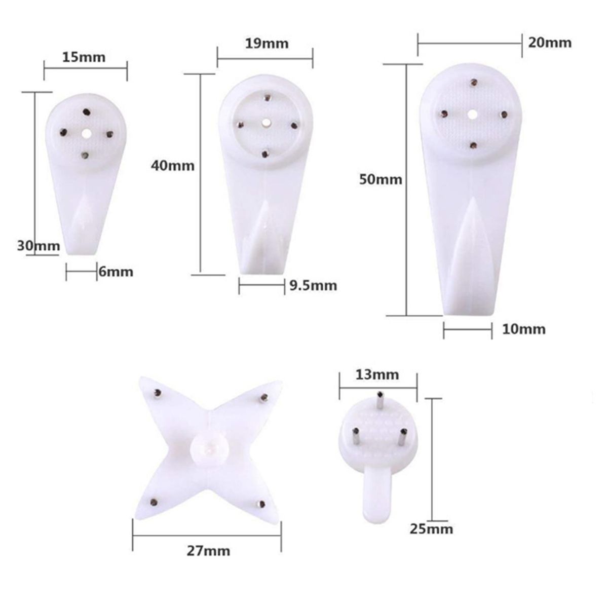 40Pcs Invisible Nail Screws Wall Hooks No Trace Picture Hangers Traceless Multi-function Art Painting Frame Hanger
