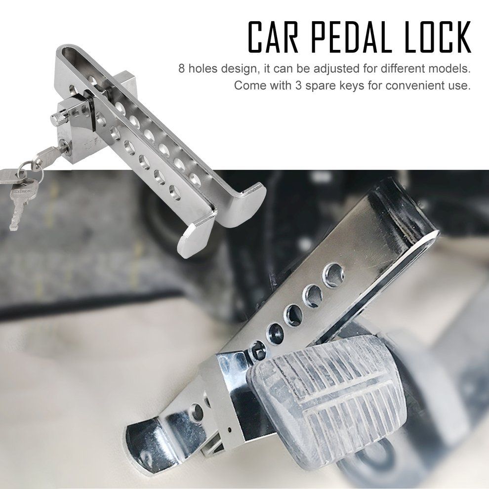 Stainless Steel 8 Holes  Ar  Lut H/Brake Throttle/Pedal Lo K Anti-theft-Silver