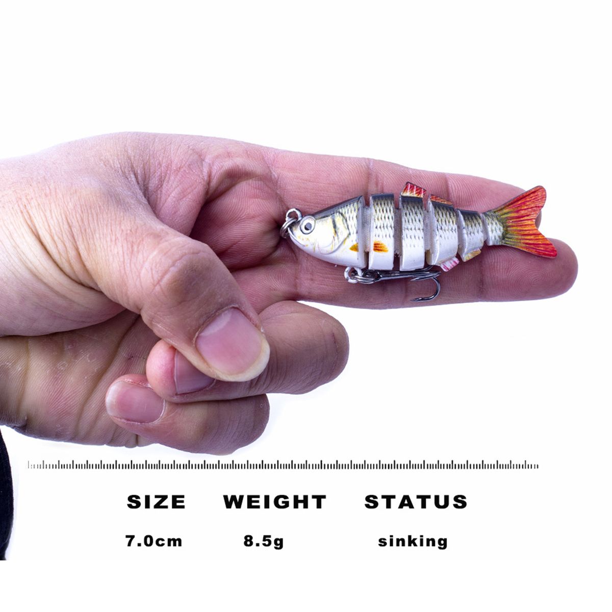 7cm 8.5g Reusable Artificial Bait 6 Sections Vivid-E