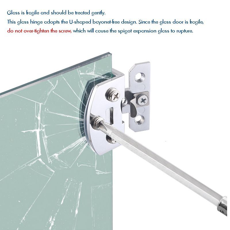 GlHinge Free Punching Zinc Alloy Brushed / Bright Hinges For Wine Cabinet Display Cabinet 5-8mm / 8-10mm Thickness Glass