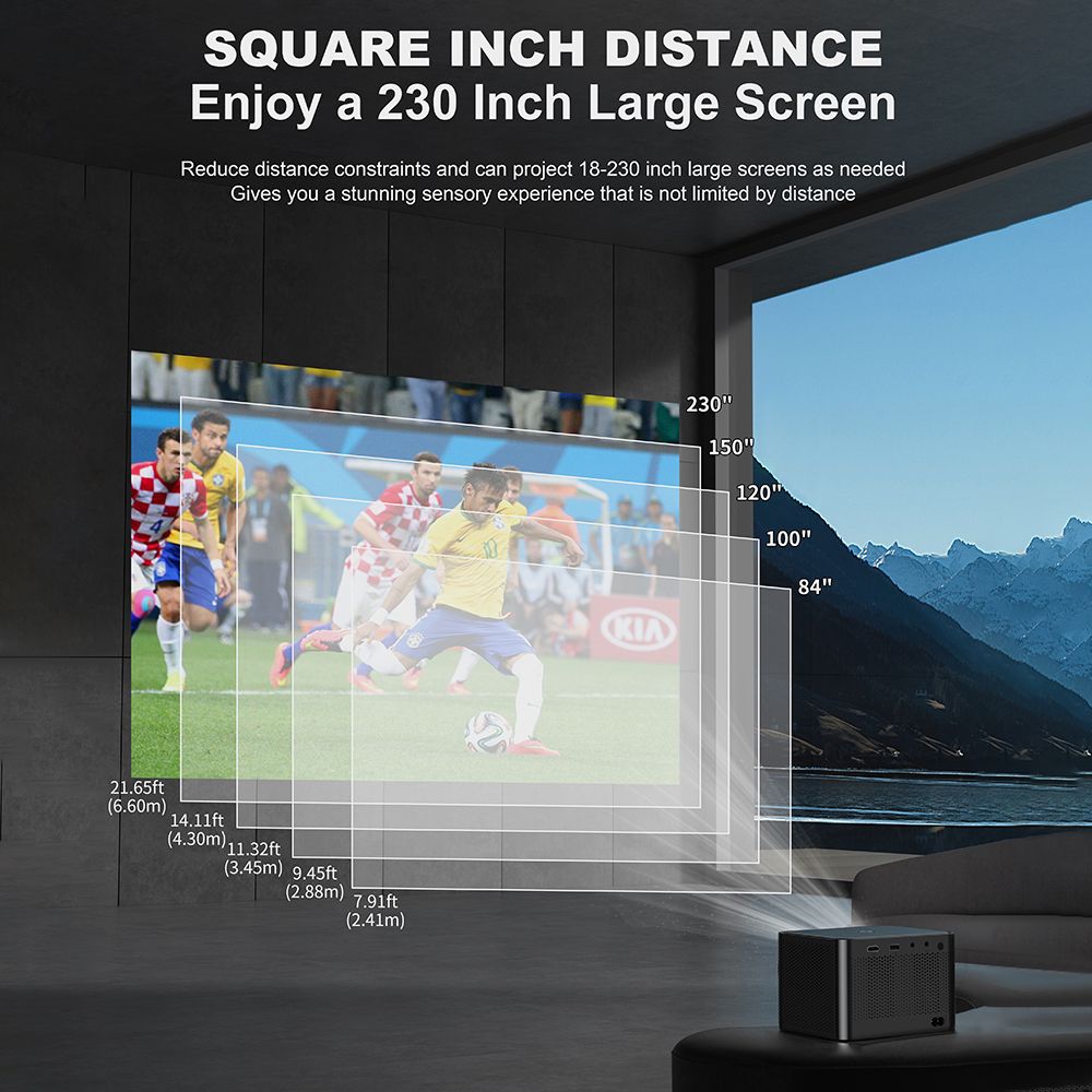 4500 Lumens Smart Projector 230-Inch LCD Multimedia Movie
