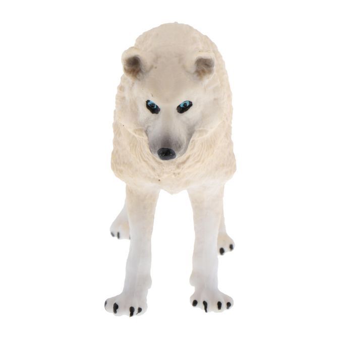 2Pcs Mini Wildlife White Wolf Model Action Figures Toys Props Home
