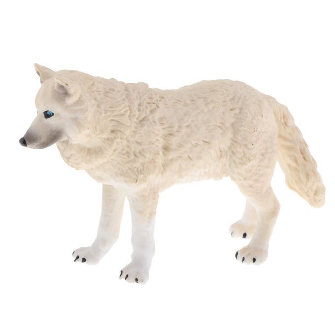 2Pcs Mini Wildlife White Wolf Model Action Figures Toys Props Home