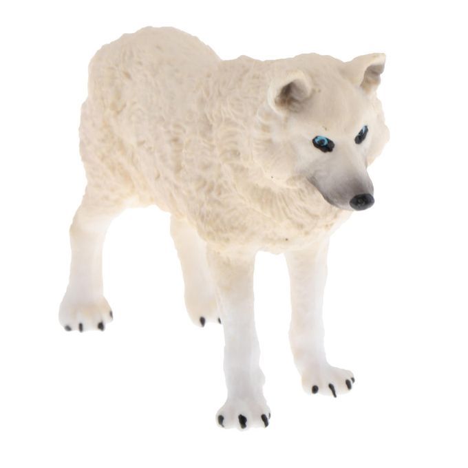2Pcs Mini Wildlife White Wolf Model Action Figures Toys Props Home
