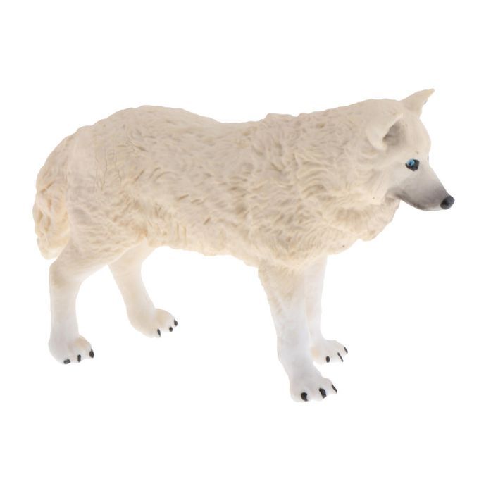 2Pcs Mini Wildlife White Wolf Model Action Figures Toys Props Home