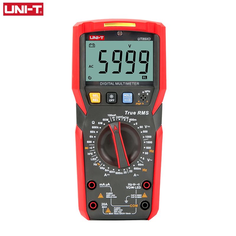 UT89XD Professional Digital Multimeter True RMS NCV 20A Current AC DC Voltmeter Capacitance Resistance Tester