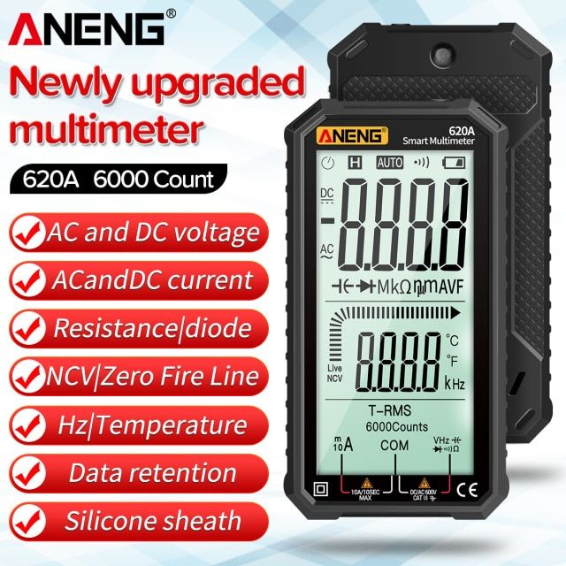 Aneng 620a Digital Smart Multimeter Transistor Testers 6000