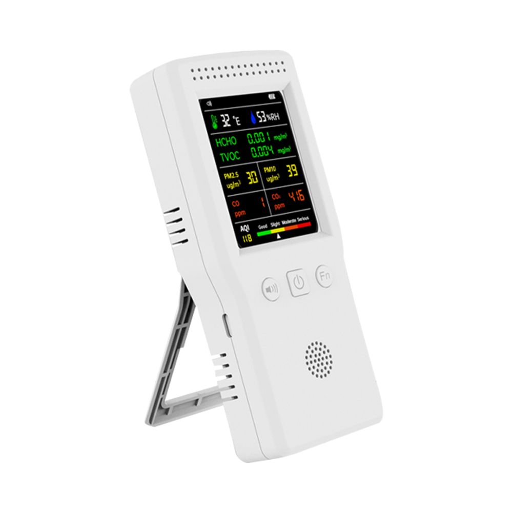 9 In 1 Temperature Humidity Co2 Meters Air Quality Detector PM2.5 PM10 HCHO TVOC CO CO2 LCD Color Display