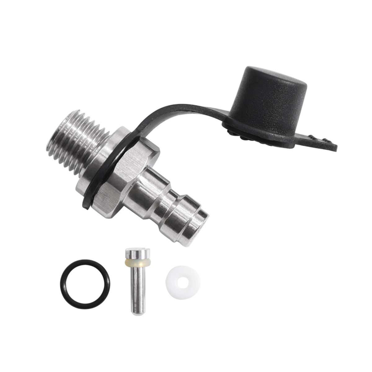 CO2 Inflation Connector 38-24UNF Male Inflation Connector Stainless Steel Soda Water Bottle Parts with Gasket