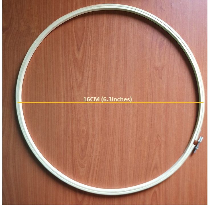 16cm (6.3inches) Embroidery Bamboo Circle Cross Stitch Hoop For Crafters