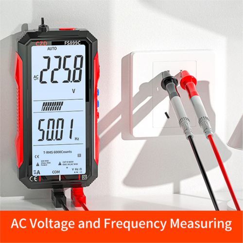 CZD-FS899C Full Screen High Accuracy Intelligent Digital Multimeter AC/DC Ammeter-Black