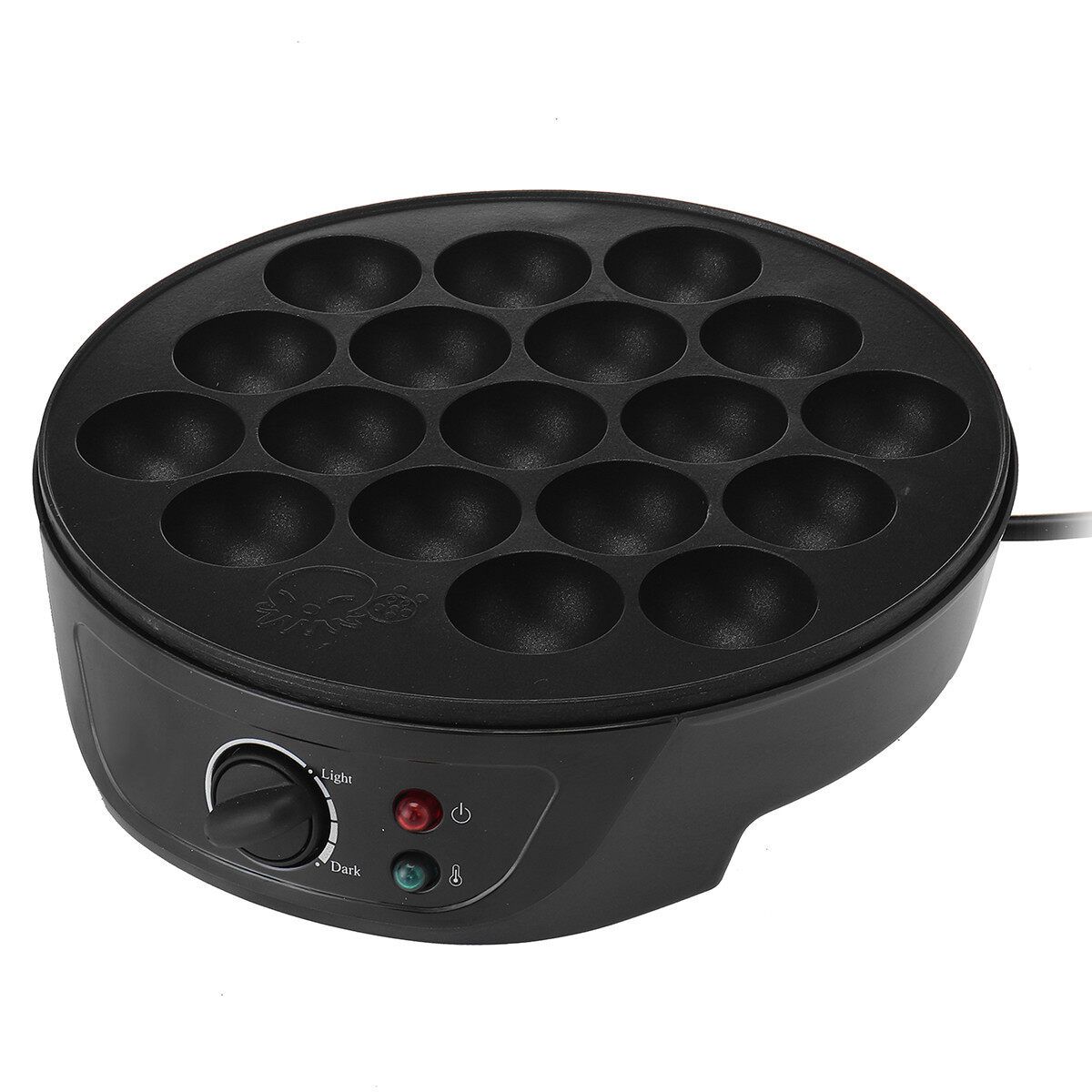 220V 750W 18 Holes Electric Takoyaki Grill Pan Home Octopus Meat Ball Maker Plate Machine EU Plug [Black]
