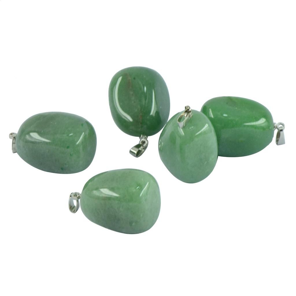 5pcs Gemstone Charms Pendants Jewelry Making Green Green Aventurine