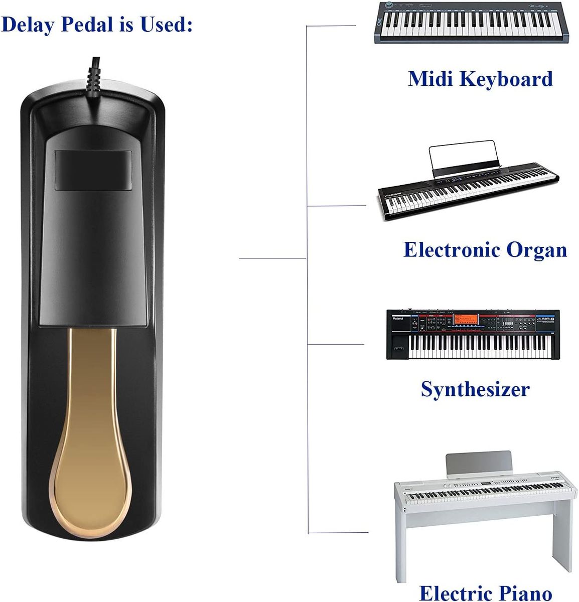 Universal Extension Pedal For MIDI Keyboard