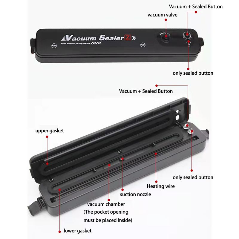 Automatic Food Vacuum Sealer With 10PCS Sealer Bags
