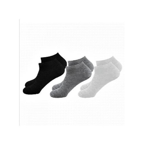 Men's Ankle Socks - 3 Pairs- white -grey -black