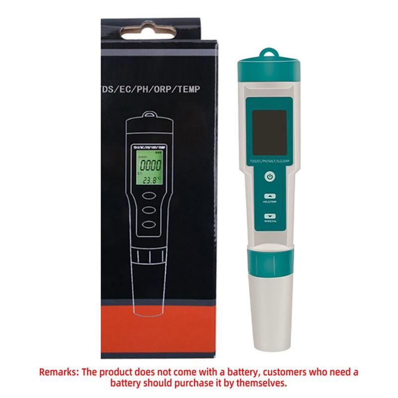 7 in 1 PHTDSECORPSalinity SGTemperature Meter C-600 Water Quality Tester for Drinking Water Aquariums PH Meter