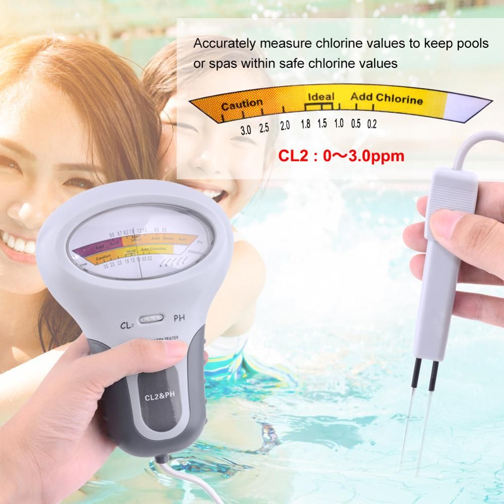 CL2&PH Tester Residual Chlorine Water Quality Analyzer For Drinking Water Swimming Pool Aquarium