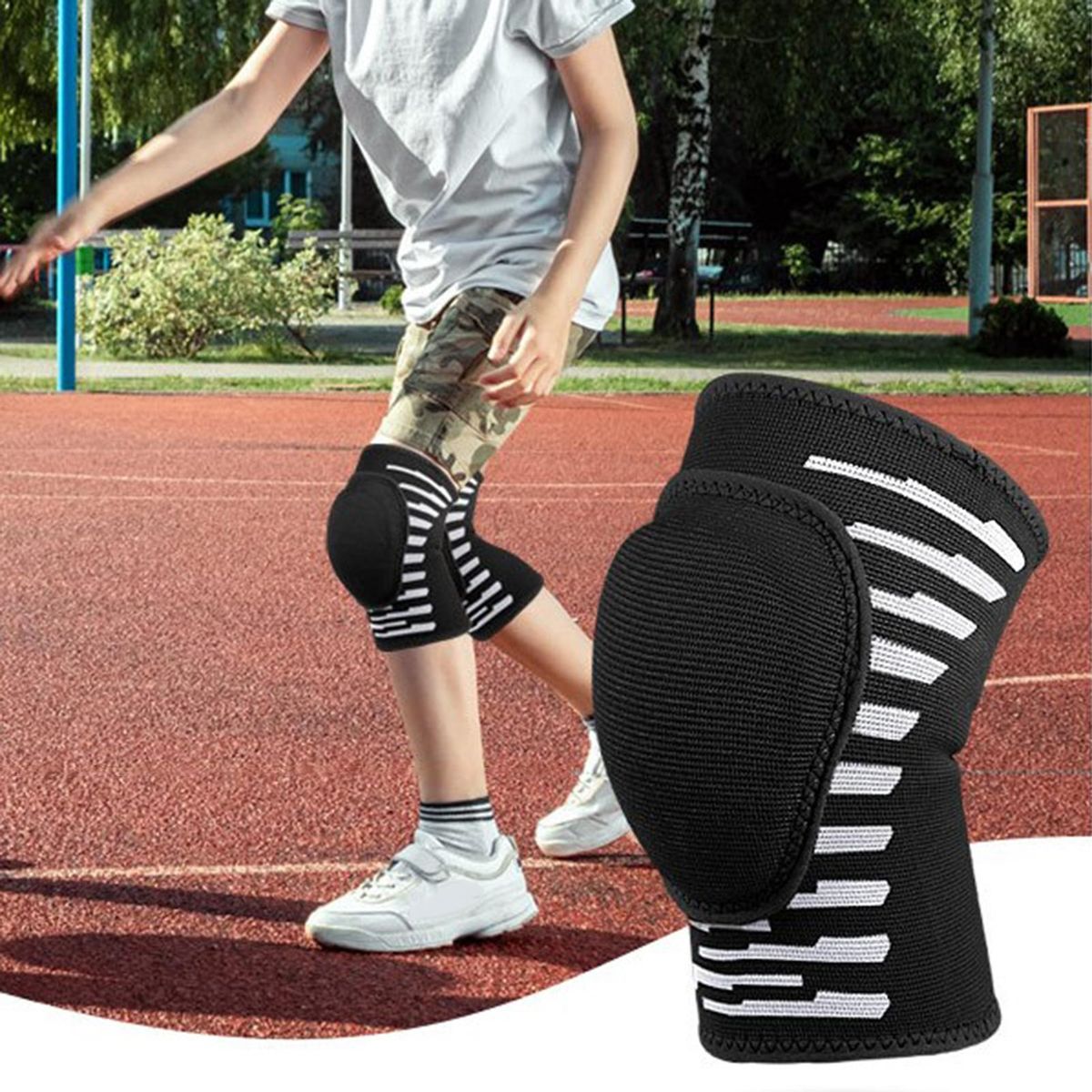 1Pc Kids Kneelet Gym Kneepad Children Workout Knee Padded Protector Black