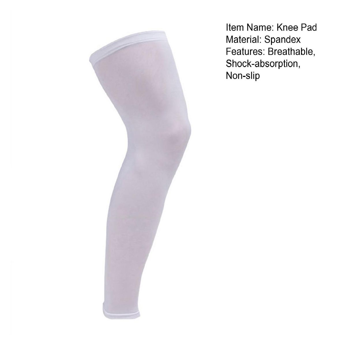 1Pc Knee Support Long Compression Knee Sleeve White