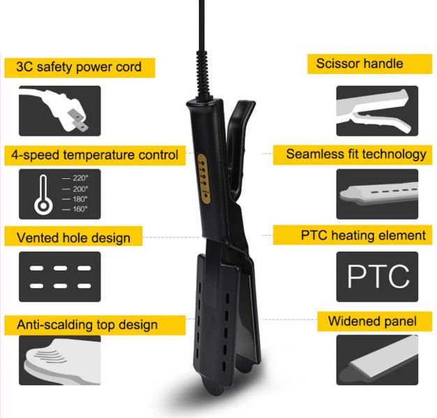 Professional Hair Straightener With Four-gear Temperature