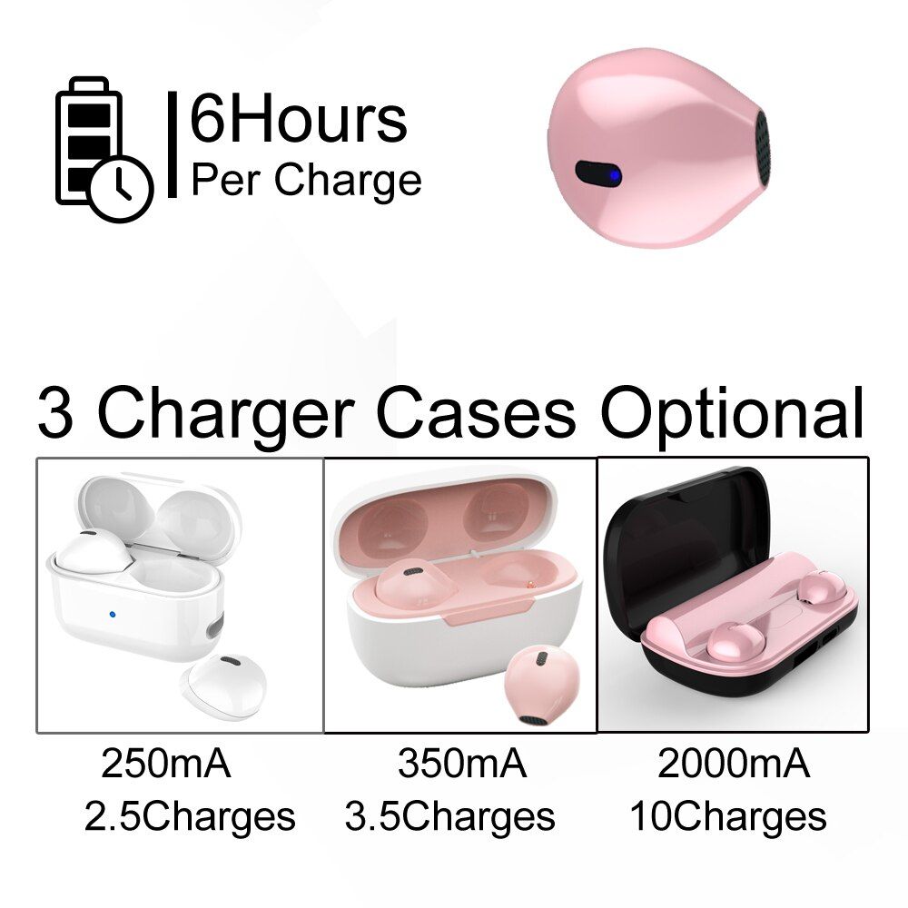 Invisible Wireless Earbuds With Mic Bluetooth 5.0 Tiny Earphone With Earphone