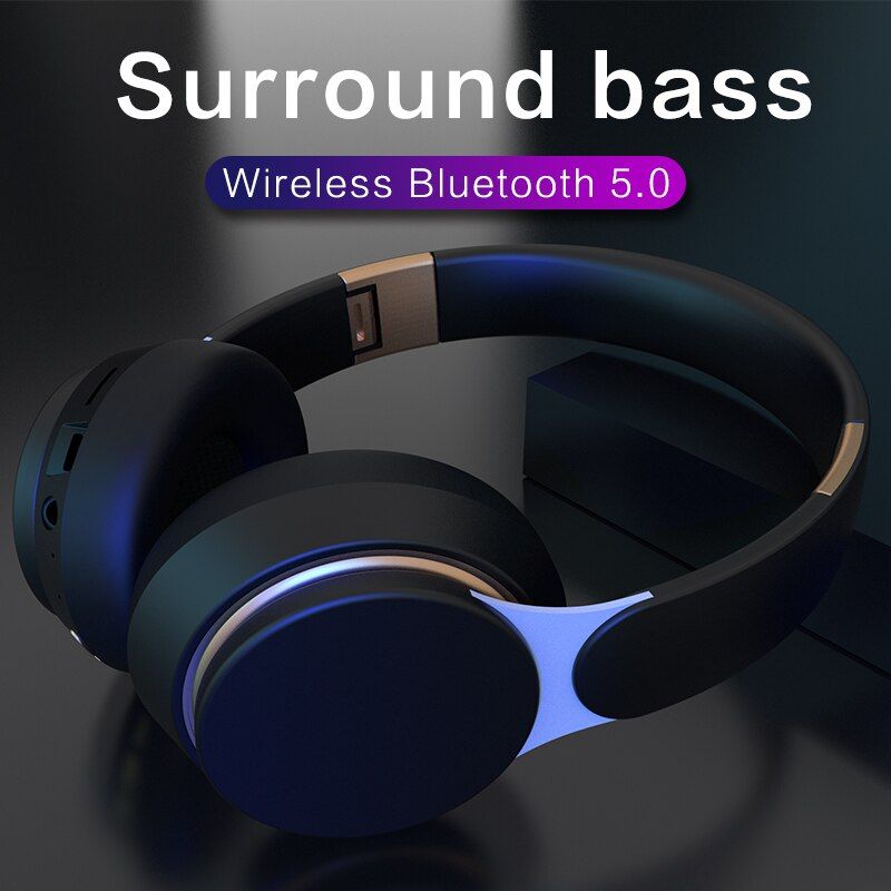 Wireless Bluetooth Headphones With Microphone Support Memory Card Earphone