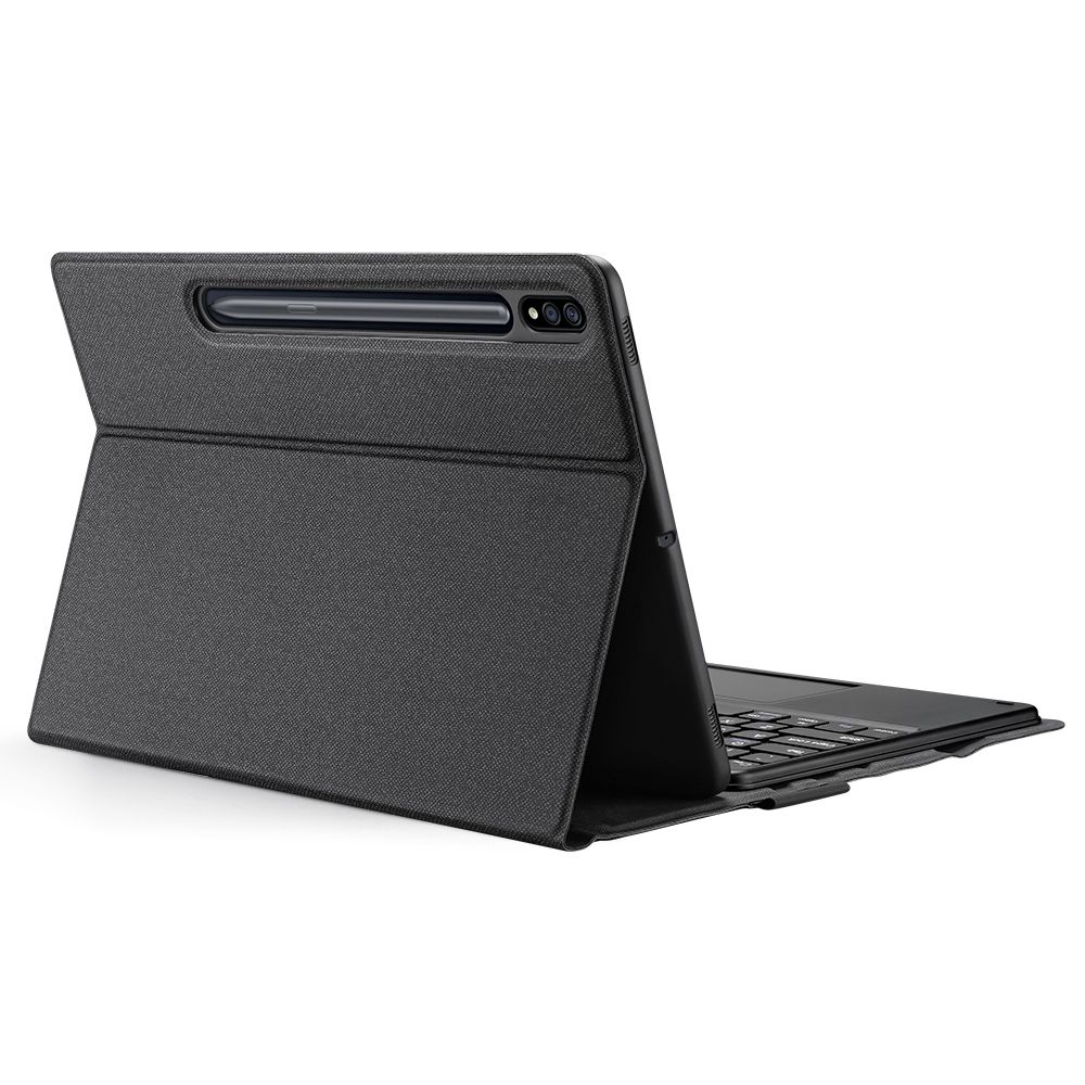 For Samsung Galaxy Tab S7+ DUX DUCIS Detachable Bluetooth Keyboard Ultrathin Horizontal Flip Leather Tablet Case With Touchpad & Smart Sleep Function & Holder (Black)