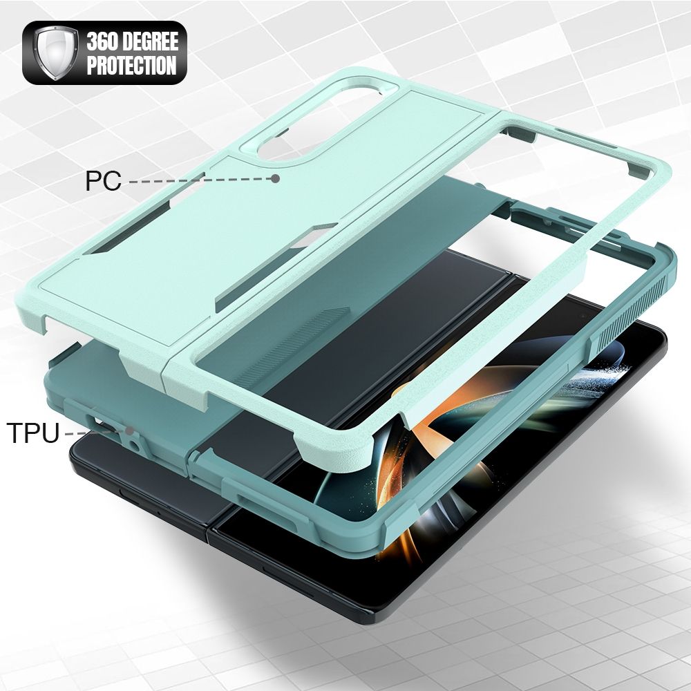For Samsung Galaxy Z Fold4 2 In 1 PC + TPU Shockproof Phone Case(Green)
