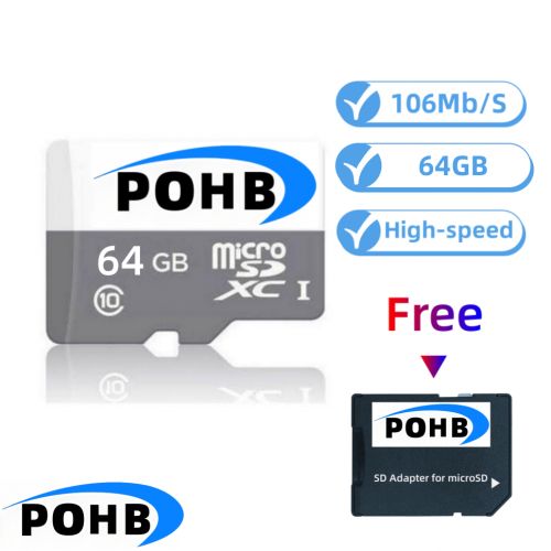 64GB Ultra MicroSD 106Mb/s Speed Memory Card+Free Adapter