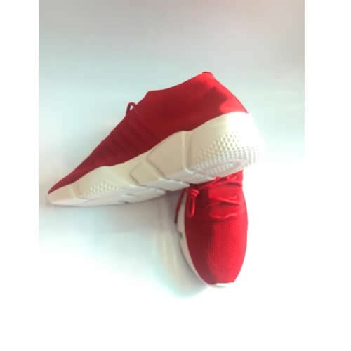 Men's Plain Running Shoes - Red And White