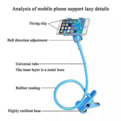 Mobile Phone Flexible Hands Free Phone Holder - Blue