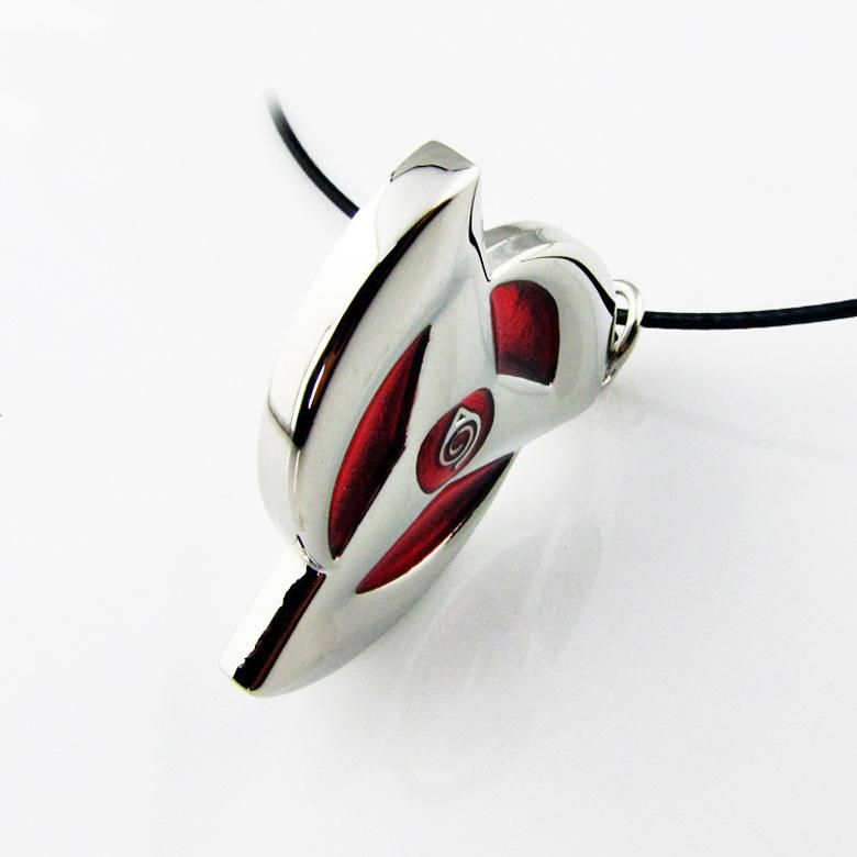 Amine Naruto Hatake Kakashi Syaringan Red Necklace