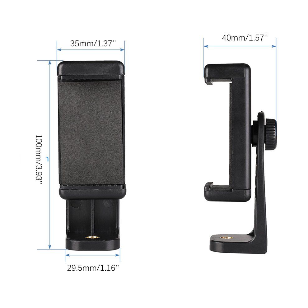 Tripod Mount Adapter Cell Phone Cli Er Holder Vertical 360 Tripod Stand-Black