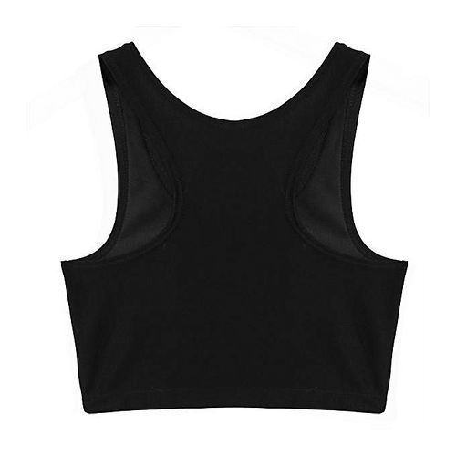 Sexy Breathable Buckle Short Chest Breast Binder Trans Lesbiann White, Black-Black