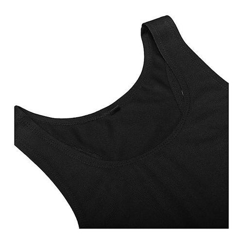 Sexy Breathable Buckle Short Chest Breast Binder Trans Lesbiann White, Black-Black