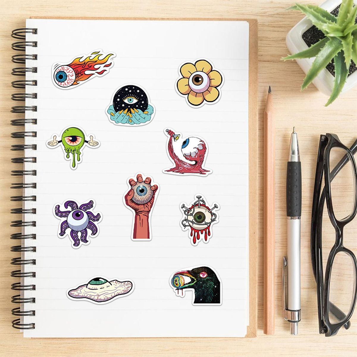 52Pcs Horror Stickers Graffiti Stickers Suitcase Laptop Skateboard Stickers