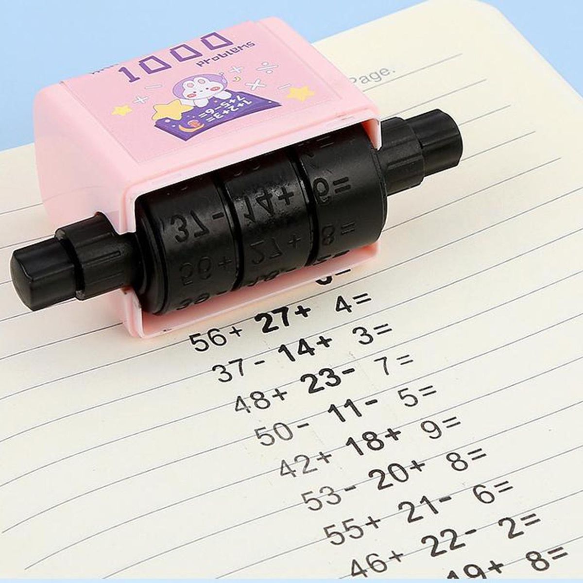 Math Roller Stamp Teacher Home Educational Toy Roller Red
