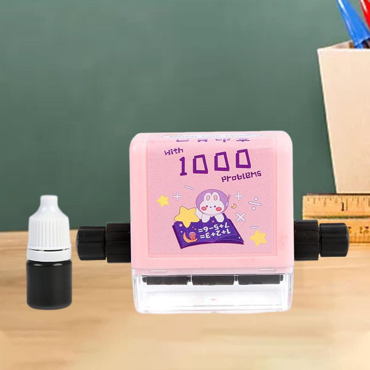 Math Roller Stamp Teacher Home Educational Toy Roller Red
