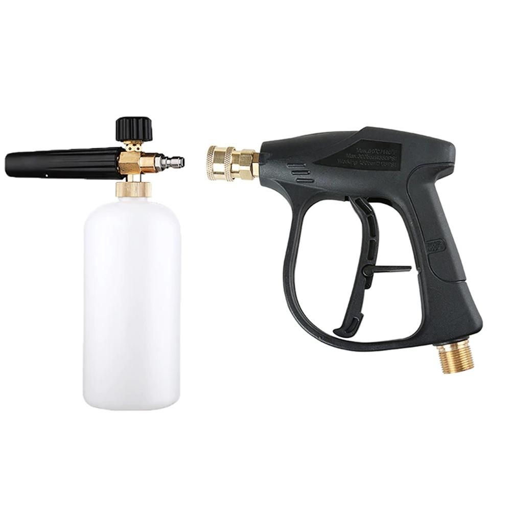 Pressure Washer Kit High Pressure Cleaning Gun Portable Handheld Car Washer Foam Gun Car Wash Spray Jet Bottle Household Washing Sprayer with 5 Spray Nozzles