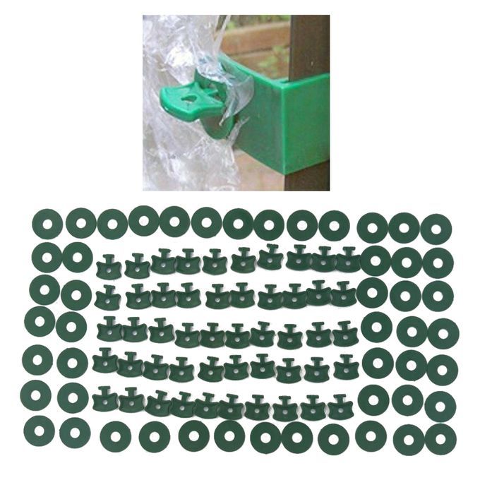 50pcs100Pcs Greenhouse Twist Clips Washers Set Shading Fixing Clips