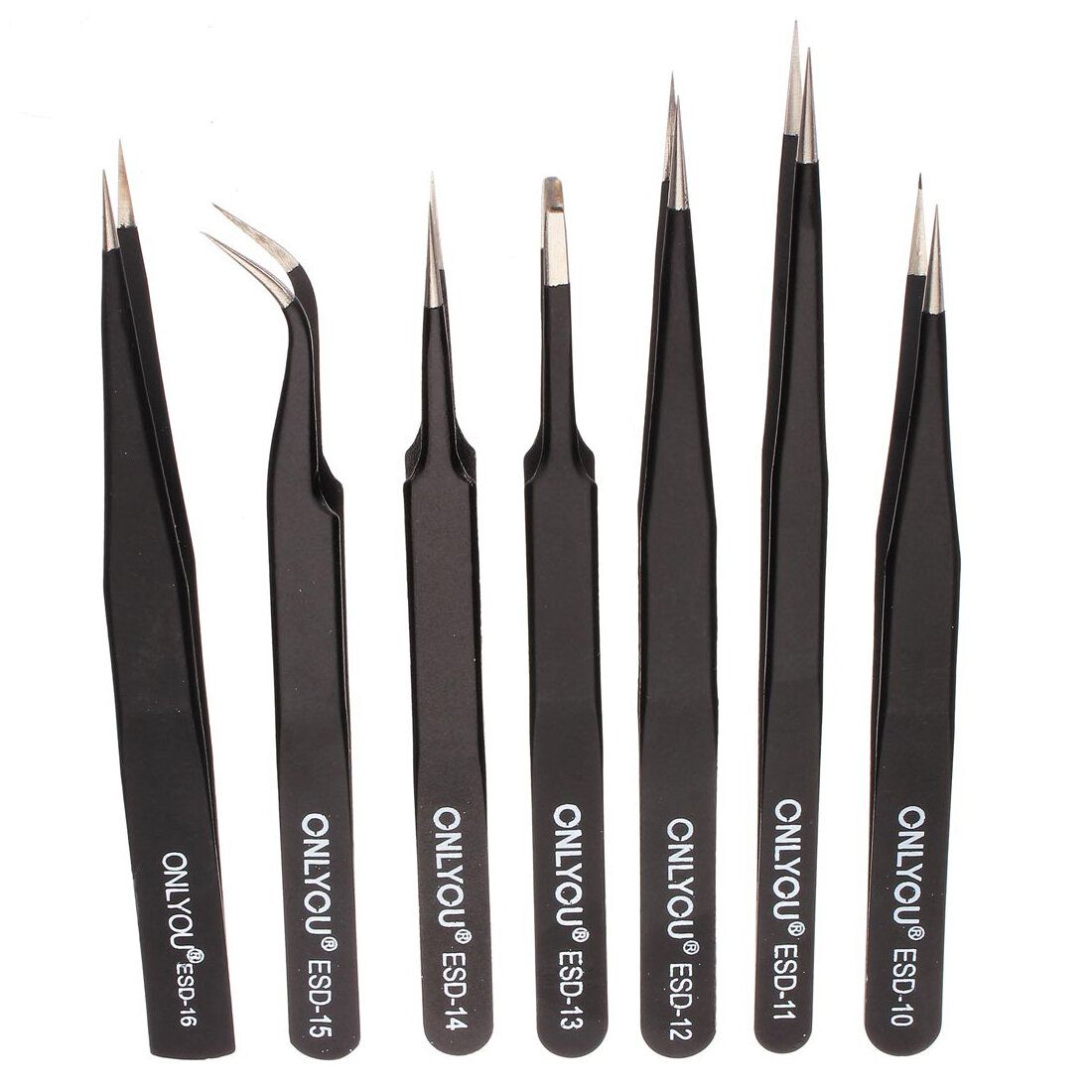 ESD 7Pcs BGA Precision Tweezer Set Anti Static Tweezers