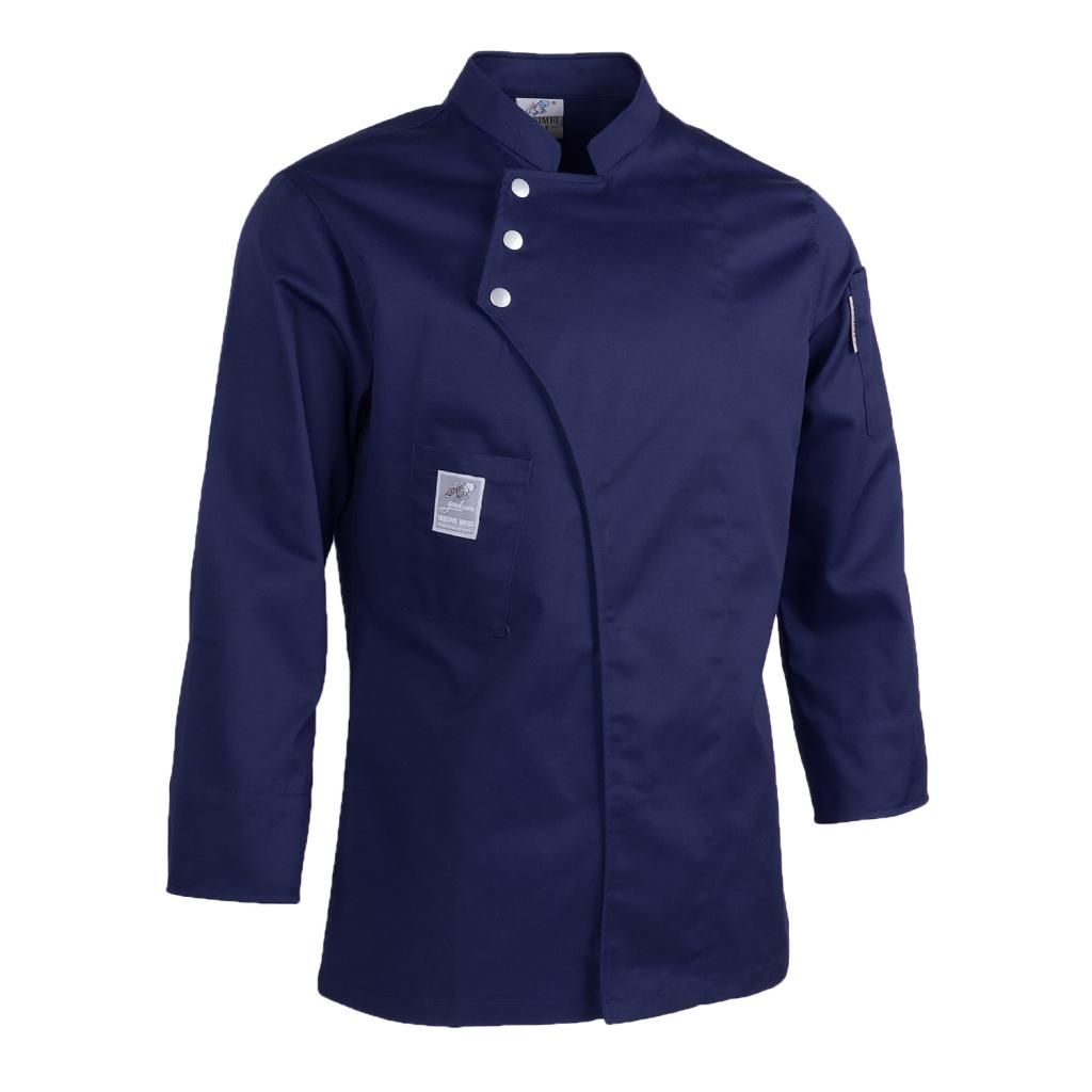 Women Men Chef Jacket Coat Shirt Waiter Waitress Uniforms Dark Blue M