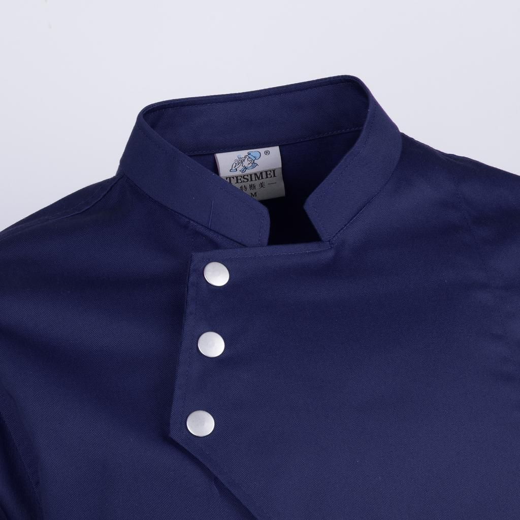 Women Men Chef Jacket Coat Shirt Waiter Waitress Uniforms Dark Blue M