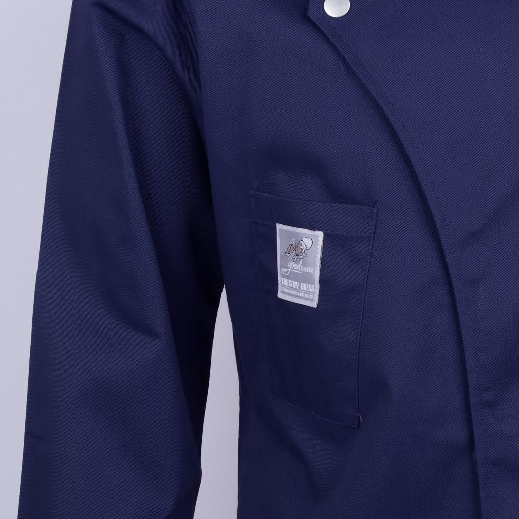 Women Men Chef Jacket Coat Shirt Waiter Waitress Uniforms Dark Blue M