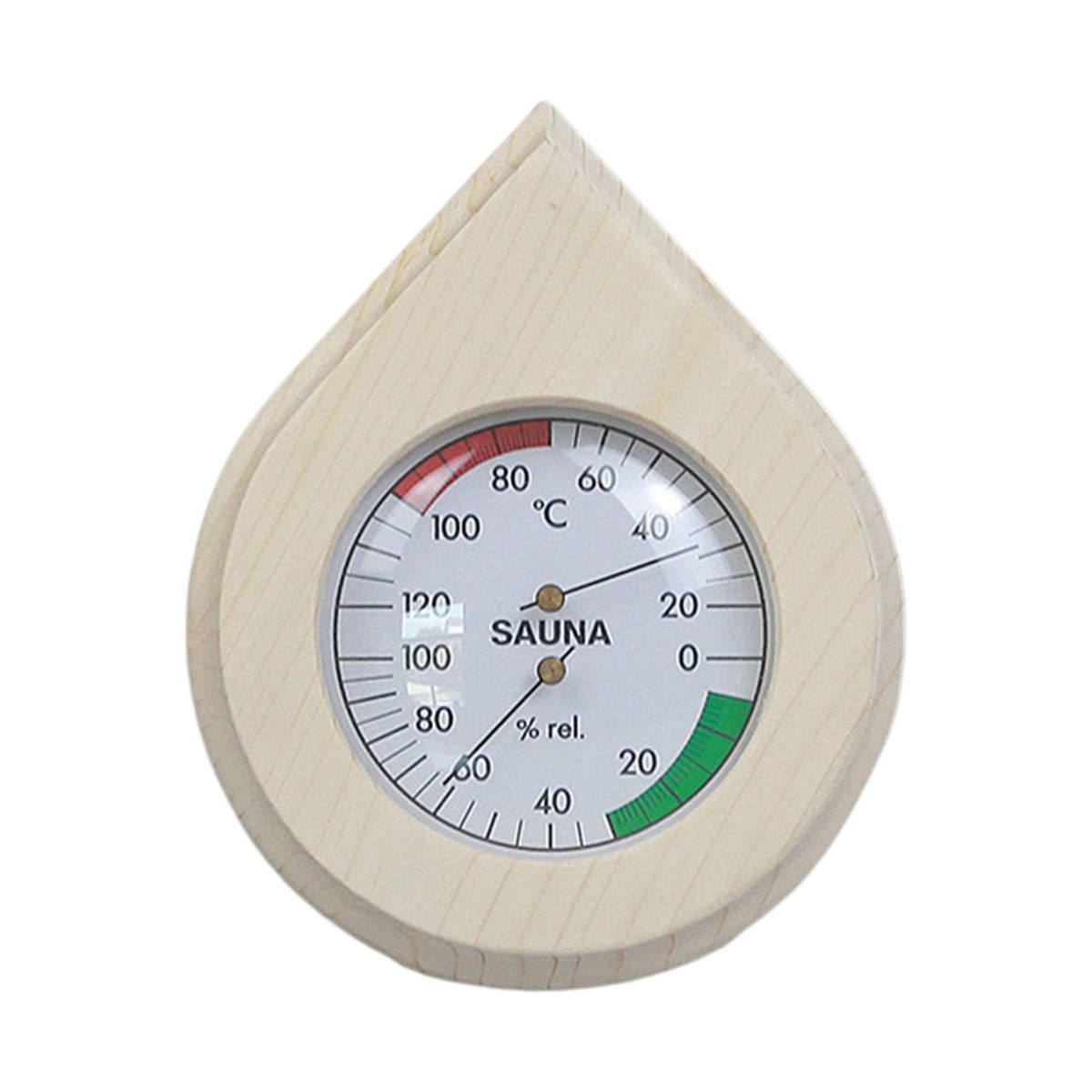 Drop Shape Wood Grain  &Hygrometer Digital Indoor C